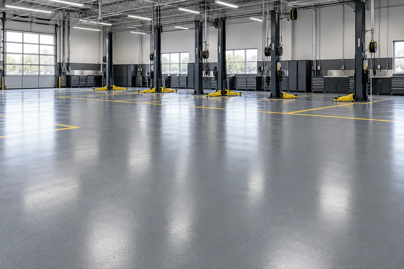 Fort Mill — Professional-looking floors and clearer pavement markings.